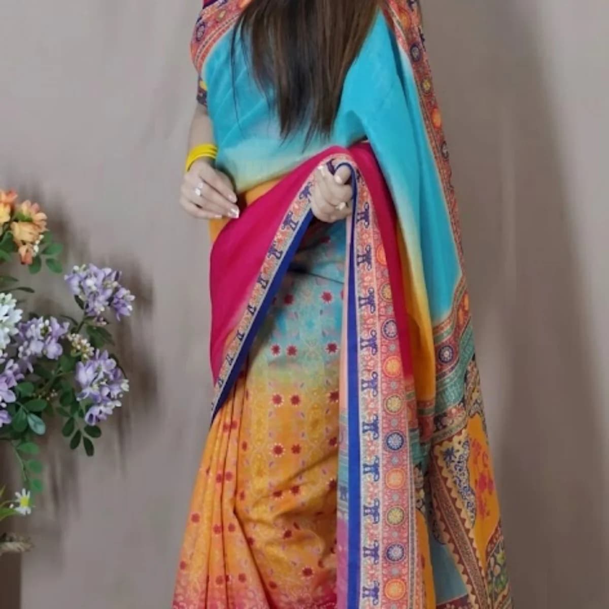 Half silk saree — view 2