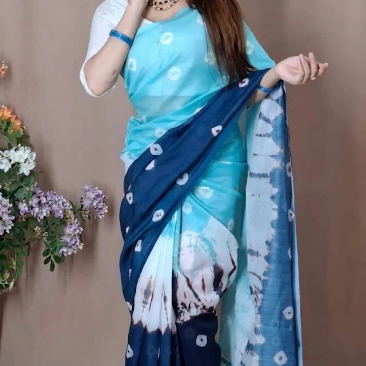 Half silk saree — view 4